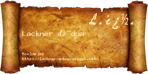 Lackner Édua névjegykártya